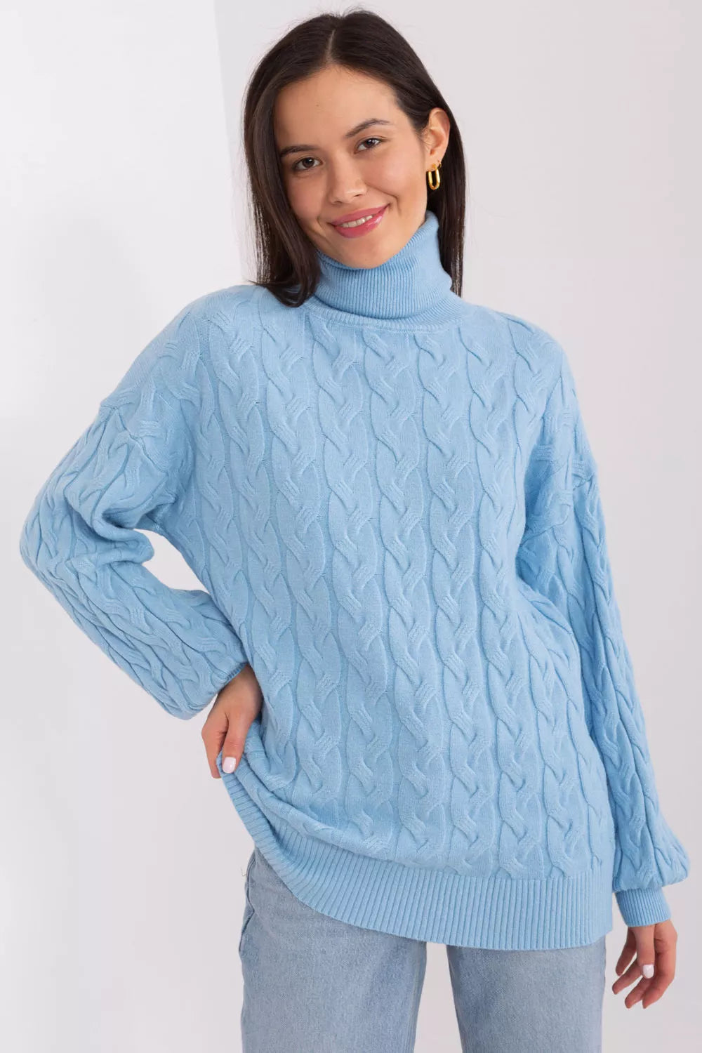 Polo marškinėliai aukštu kaklu, modelis 188300 AT