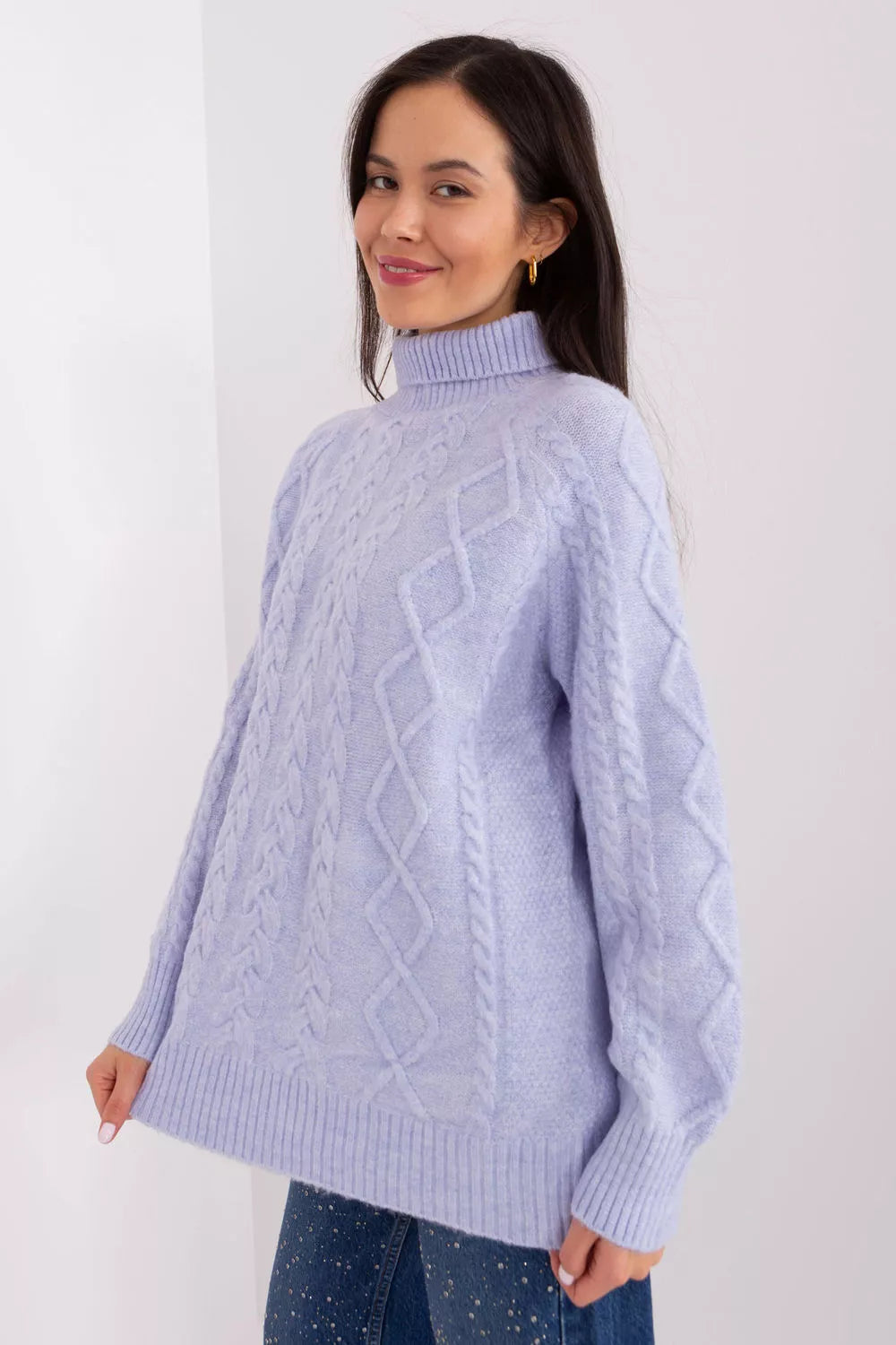 Polo marškinėliai aukštu kaklu, modelis 189224 AT