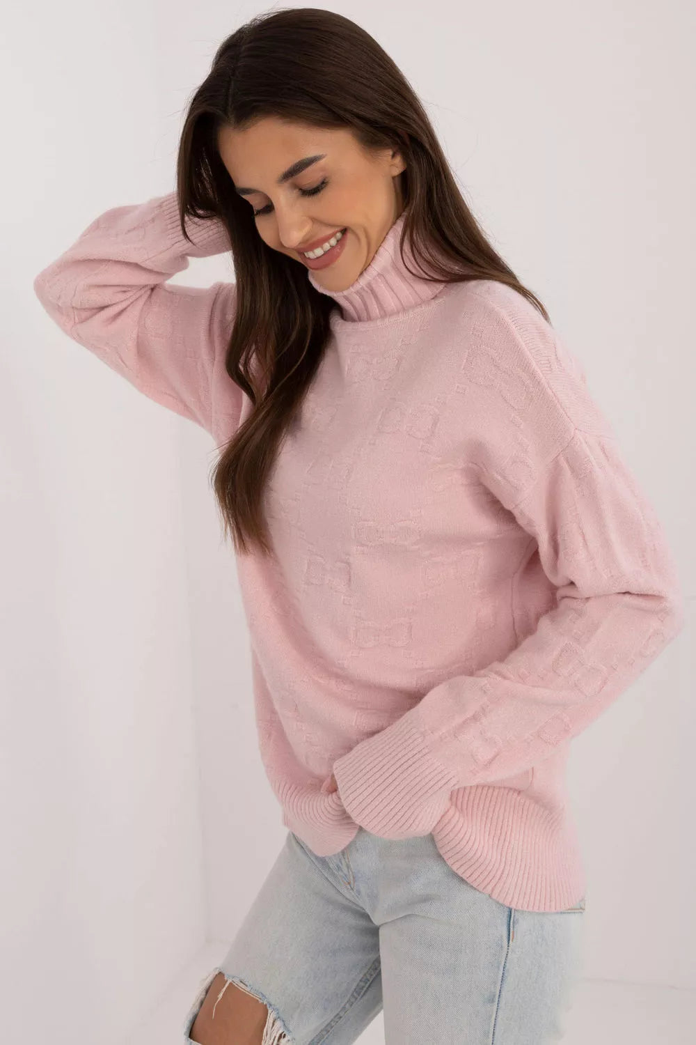 Polo marškinėliai aukštu kaklu, modelis 199633 AT
