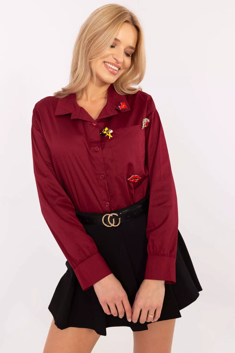 Marškiniai ilgomis rankovėmis, modelis 204357, Italy Moda