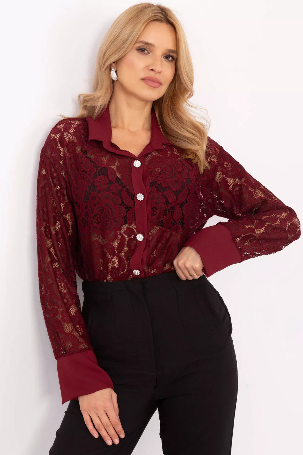 Marškiniai ilgomis rankovėmis, modelis 204971, Italy Moda