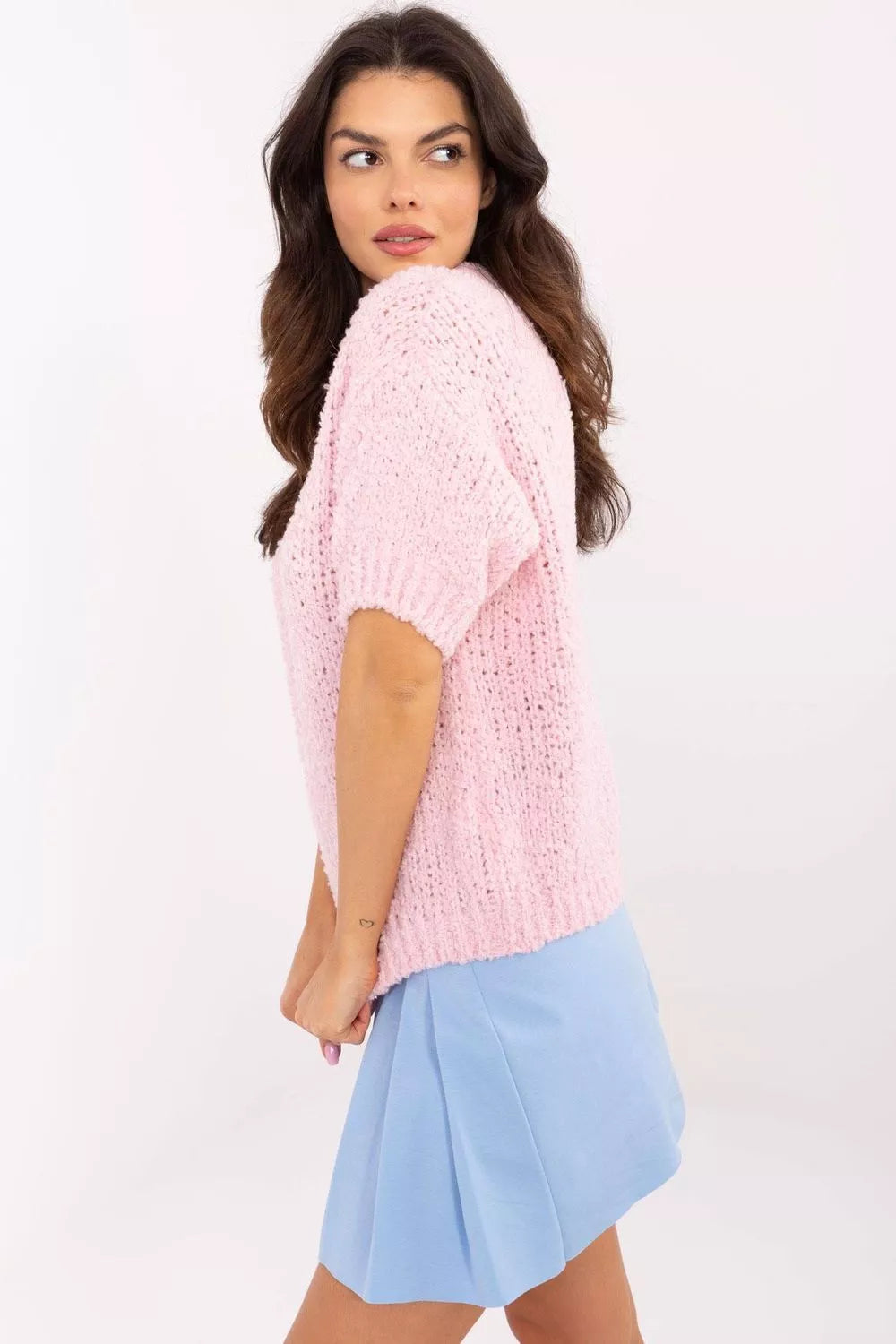 Marškinėlių tipo megztinis trumpomis rankovėmis, modelis 206942, Italy Moda