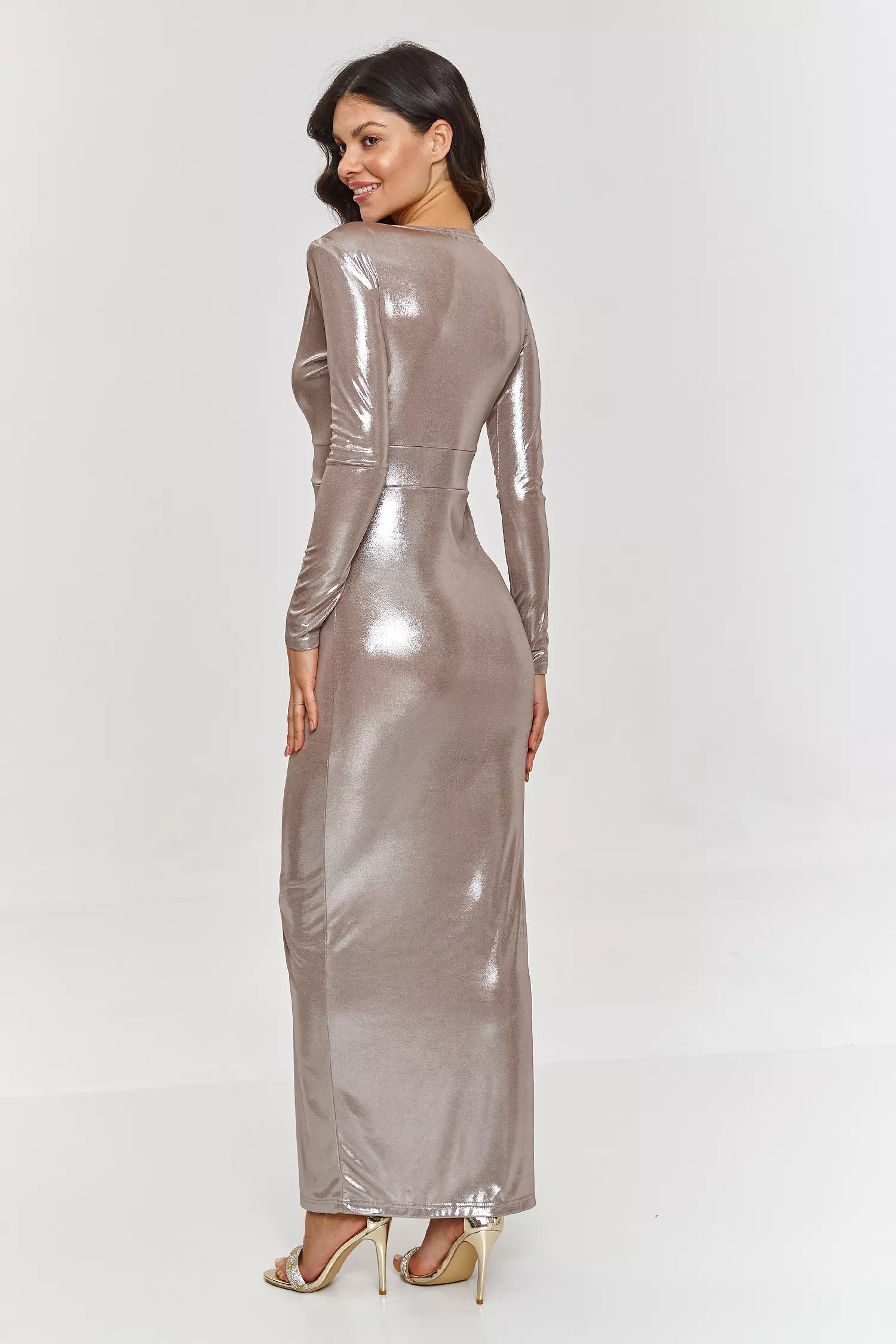 Ilga suknelė, modelis 209578, Makadamia