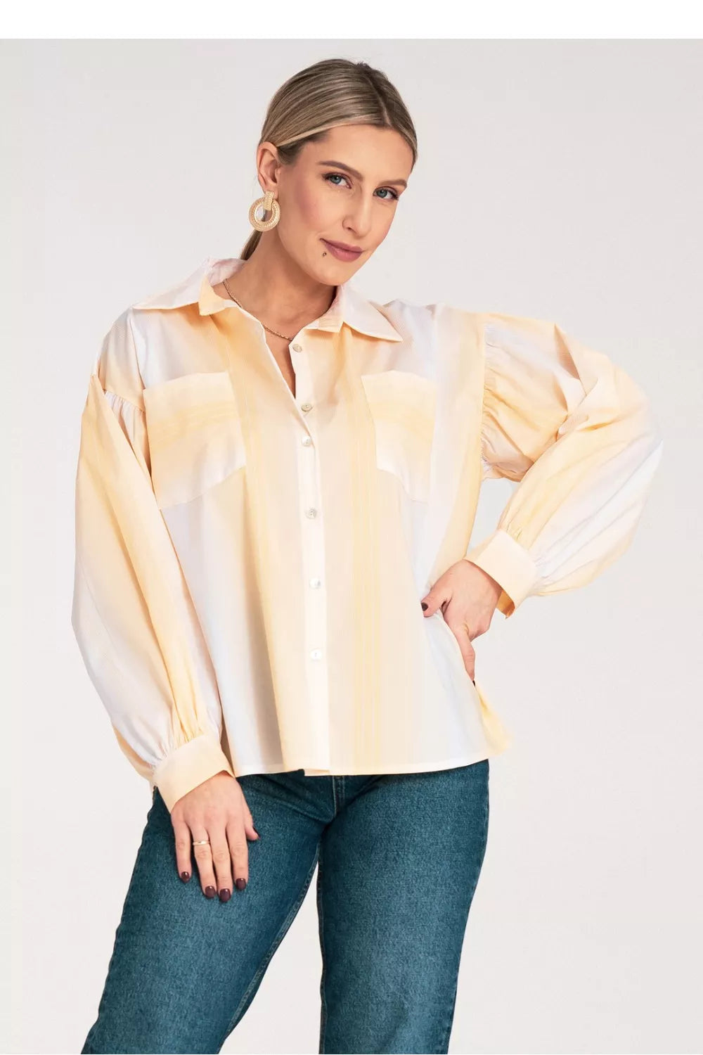 Marškiniai ilgomis rankovėmis, modelis 214921, Figl