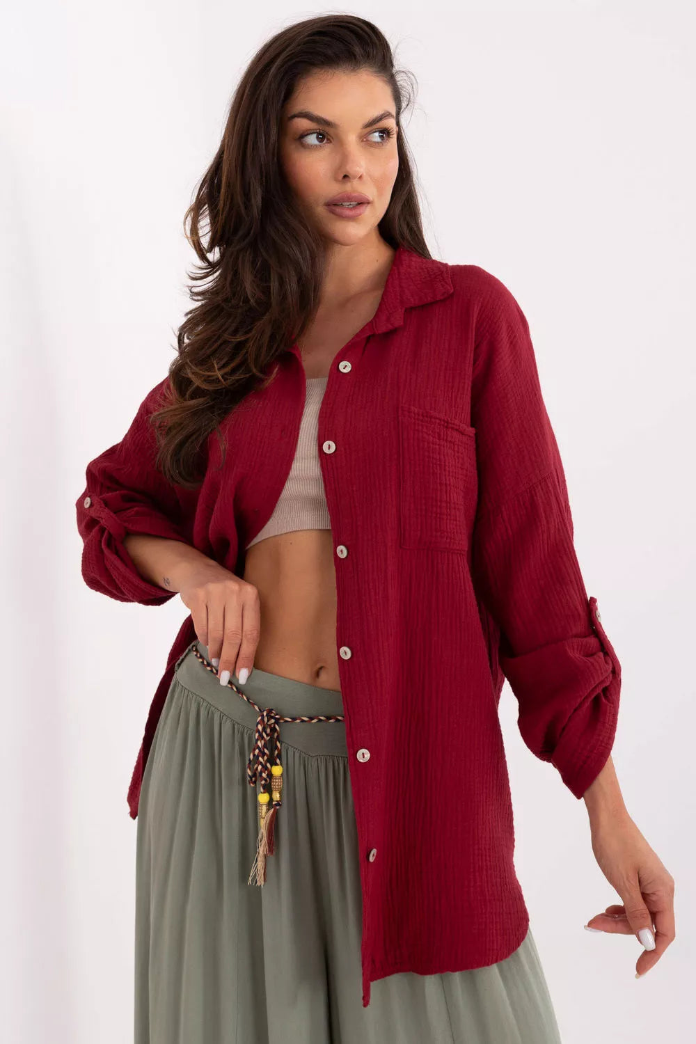 Marškiniai ilgomis rankovėmis, modelis 215559, Italy Moda