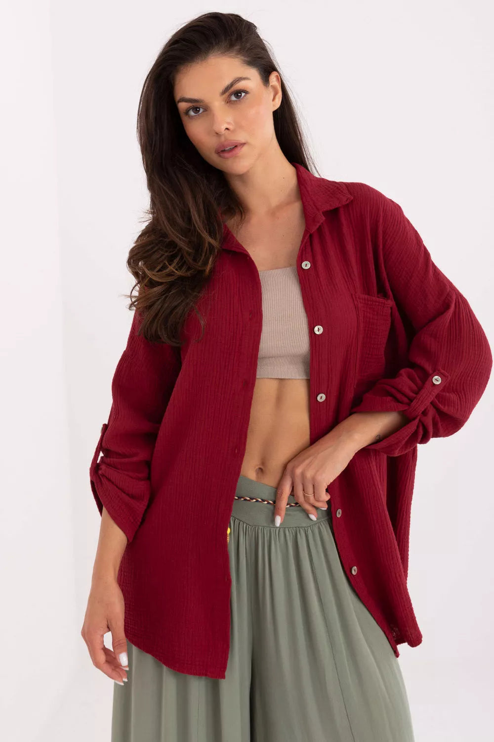 Marškiniai ilgomis rankovėmis, modelis 215559, Italy Moda