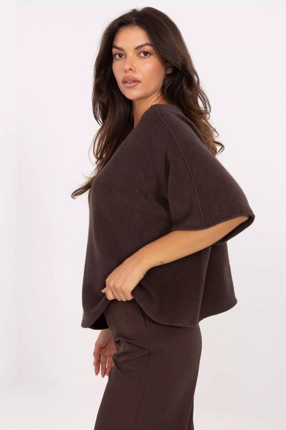Megztinis trumpomis rankovėmis, modelis 216679 Italy Moda