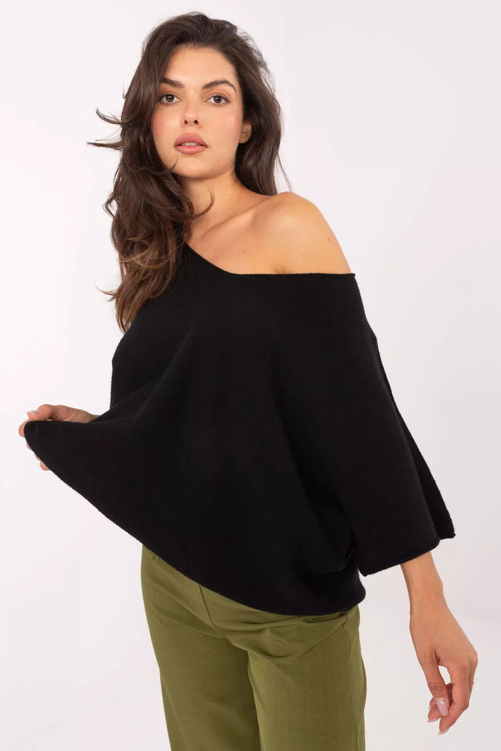 Megztinis trumpomis rankovėmis, modelis 216684, Italy Moda