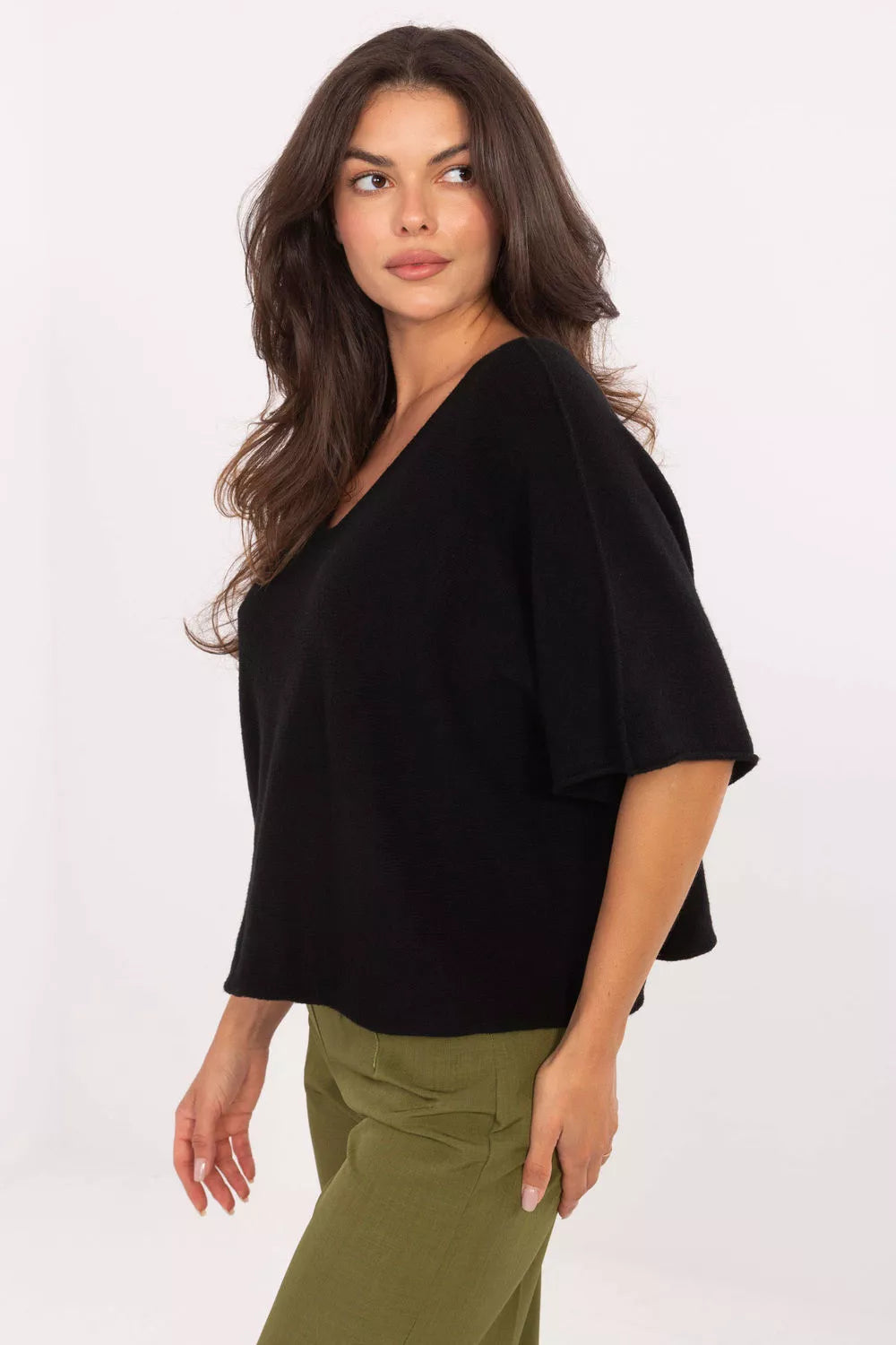 Megztinis trumpomis rankovėmis, modelis 216684, Italy Moda