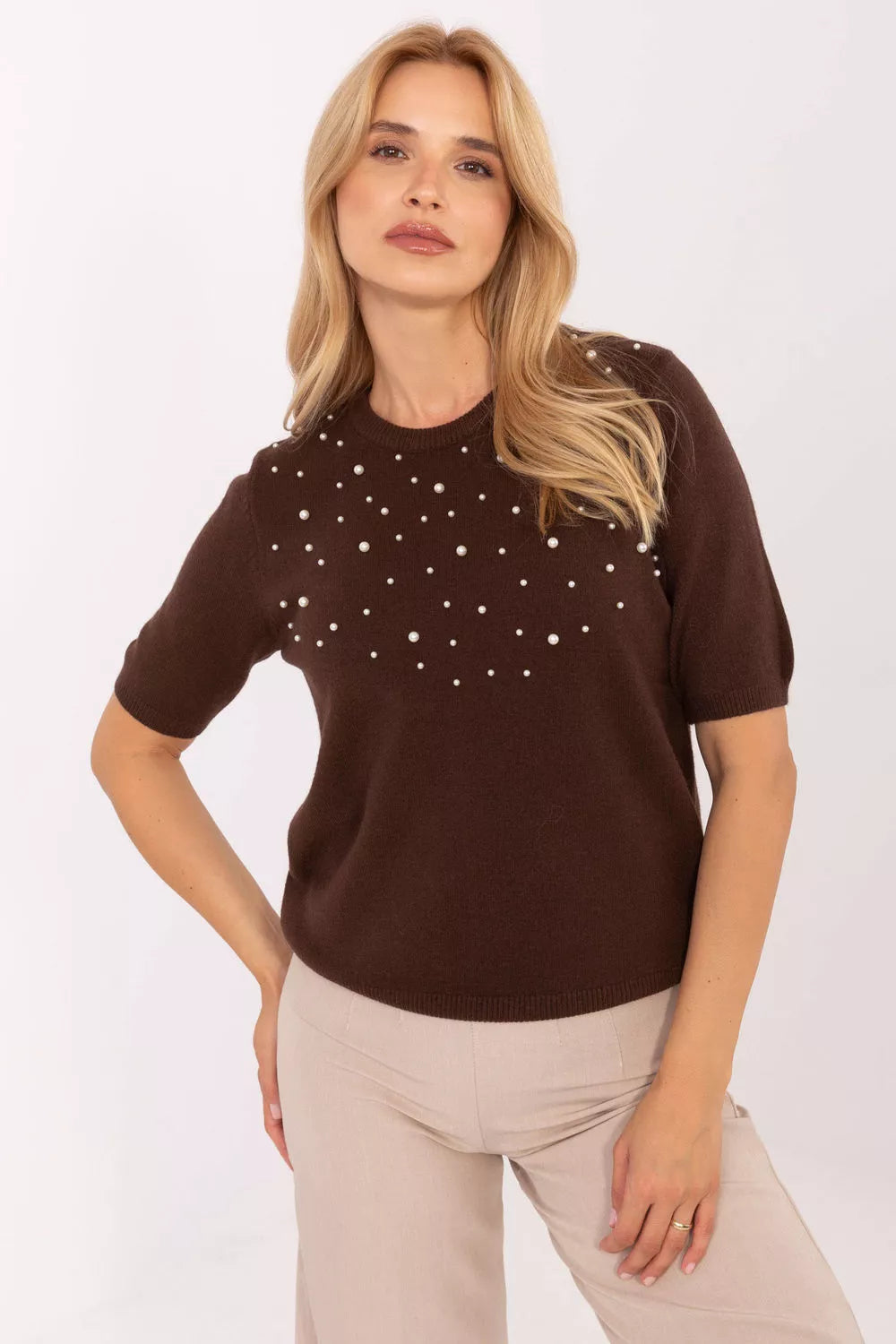 Megztinis trumpomis rankovėmis, modelis 216754, gamyklinė kaina