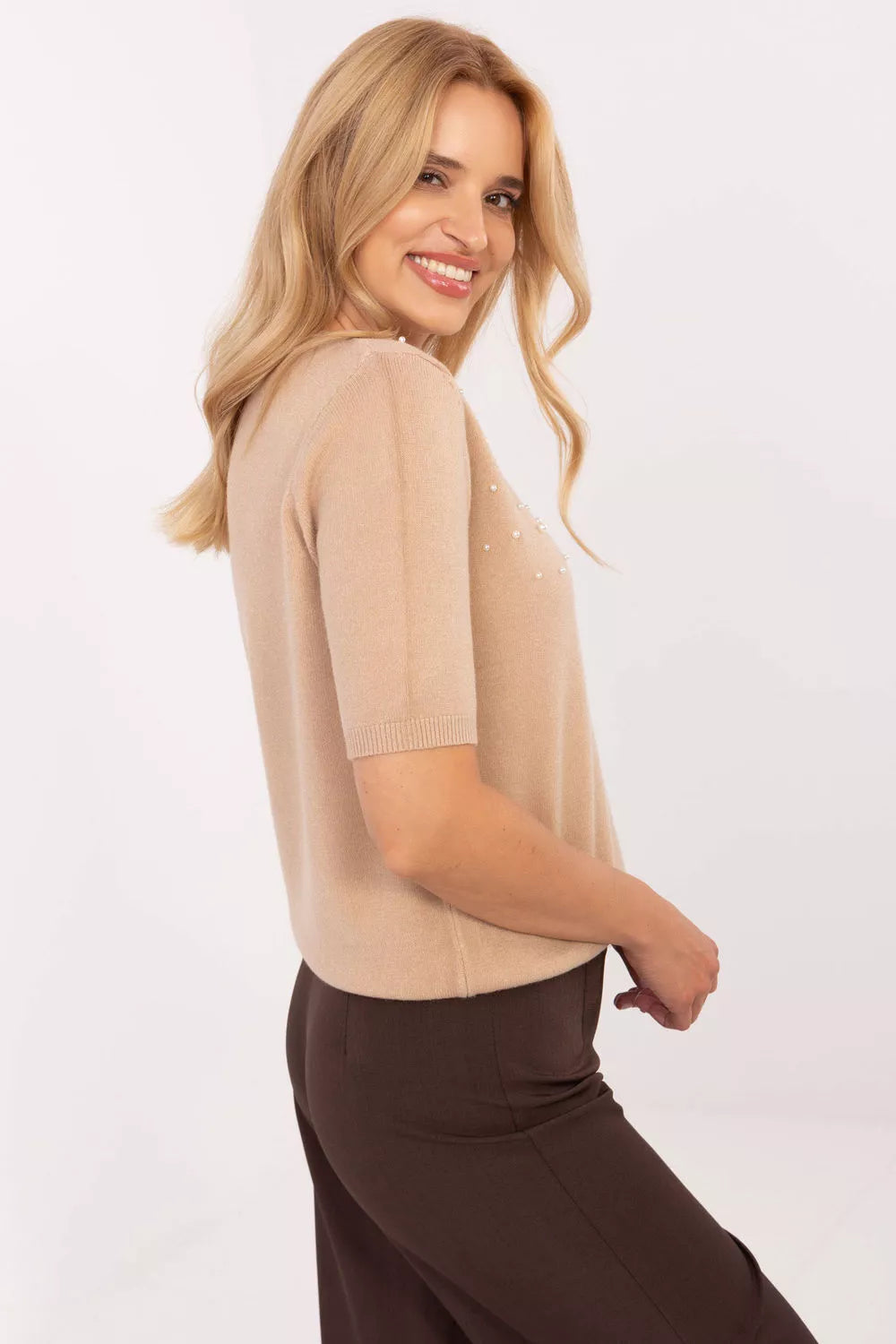 Megztinis trumpomis rankovėmis, modelis 216756, gamyklinė kaina.