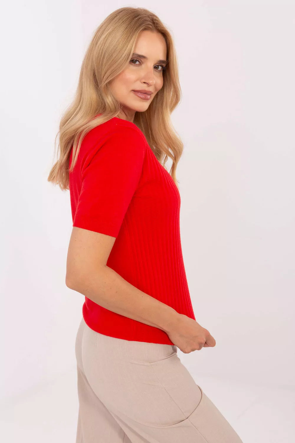 Megztinis trumpomis rankovėmis modelis 216769 Factory Price