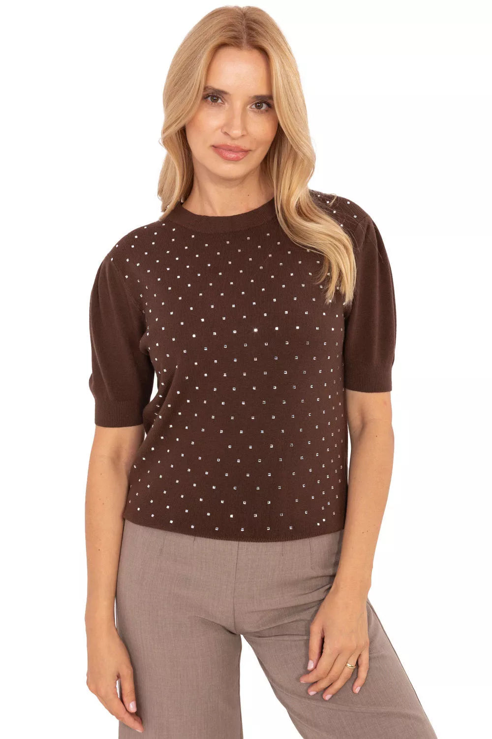 Megztinis trumpomis rankovėmis, modelis 216782, gamyklinė kaina.