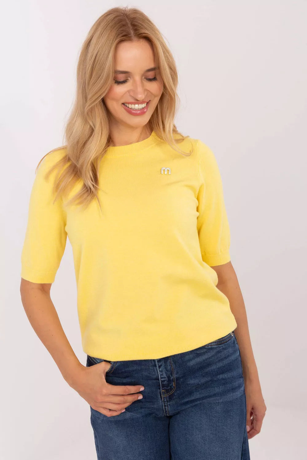 Megztinis trumpomis rankovėmis, modelis 216852, gamyklinė kaina.