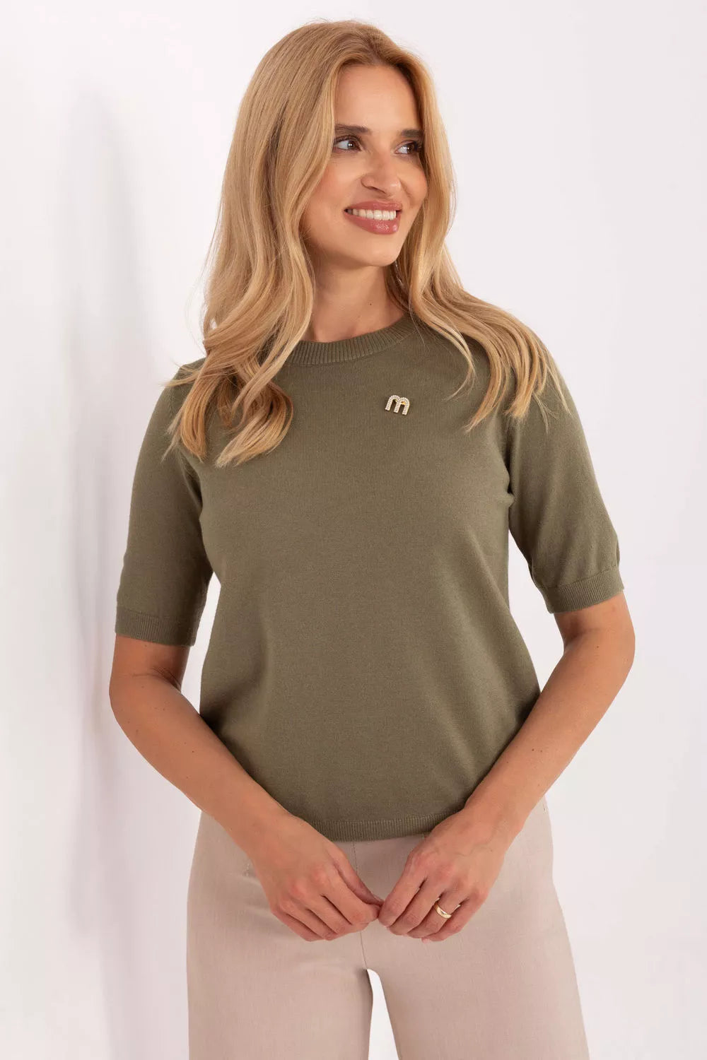 Megztinis trumpomis rankovėmis, modelis 216853, gamyklinė kaina.