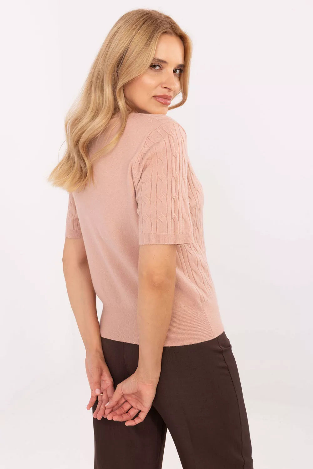 Megztinis trumpomis rankovėmis, modelis 216870, gamyklinė kaina