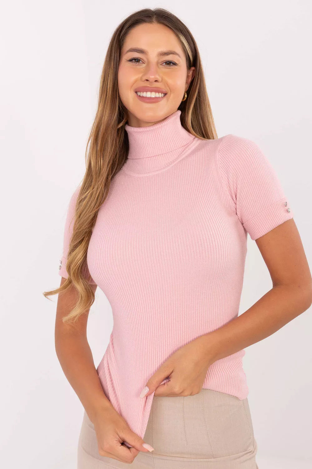 Megztinis trumpomis rankovėmis modelis 217327 Factory Price