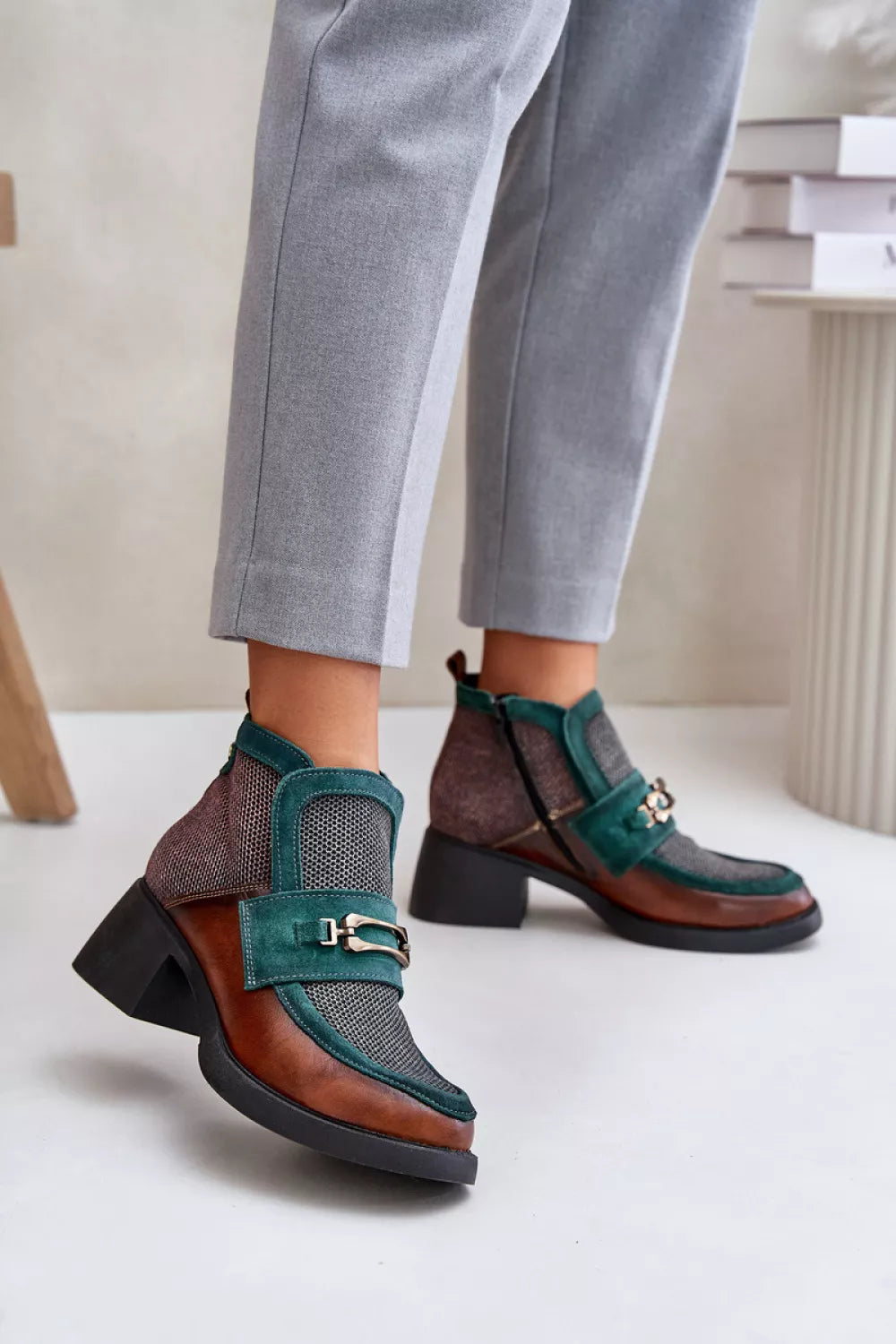 Auliniai batai su kulnu, modelis 219253 Step in style