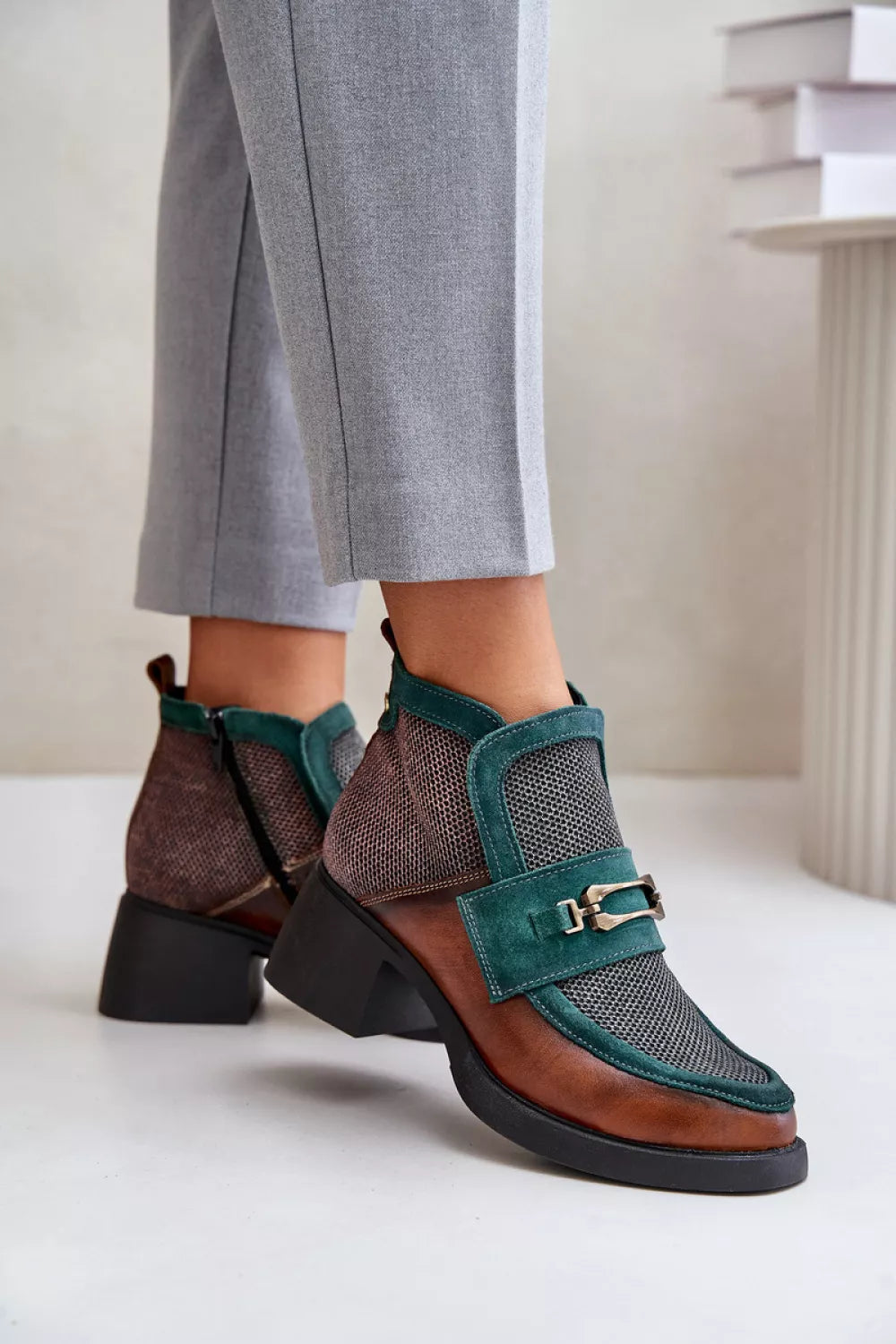 Auliniai batai su kulnu, modelis 219253 Step in style