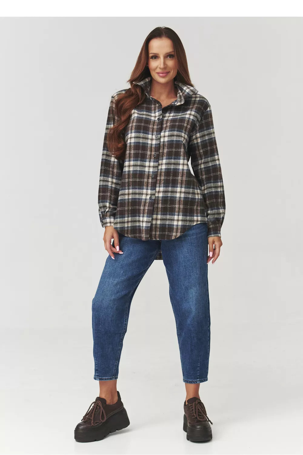 Marškiniai ilgomis rankovėmis, modelis 219731 Makadamia