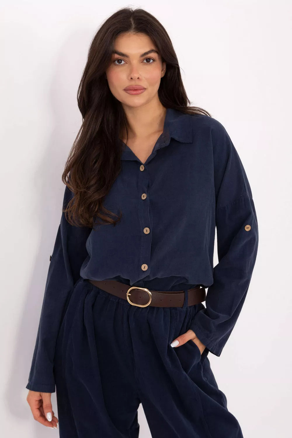 Marškiniai ilgomis rankovėmis modelis 220822 Italy Moda