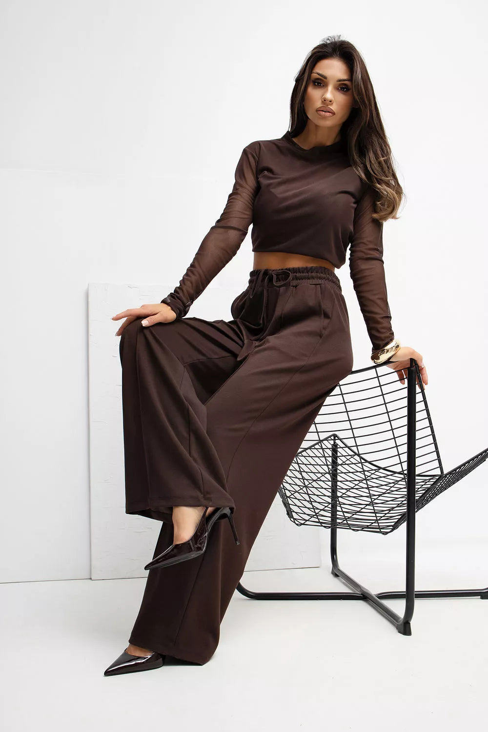 Siaurintų kelnių treniruočių kelnės modelis 221537 Rue Paris
