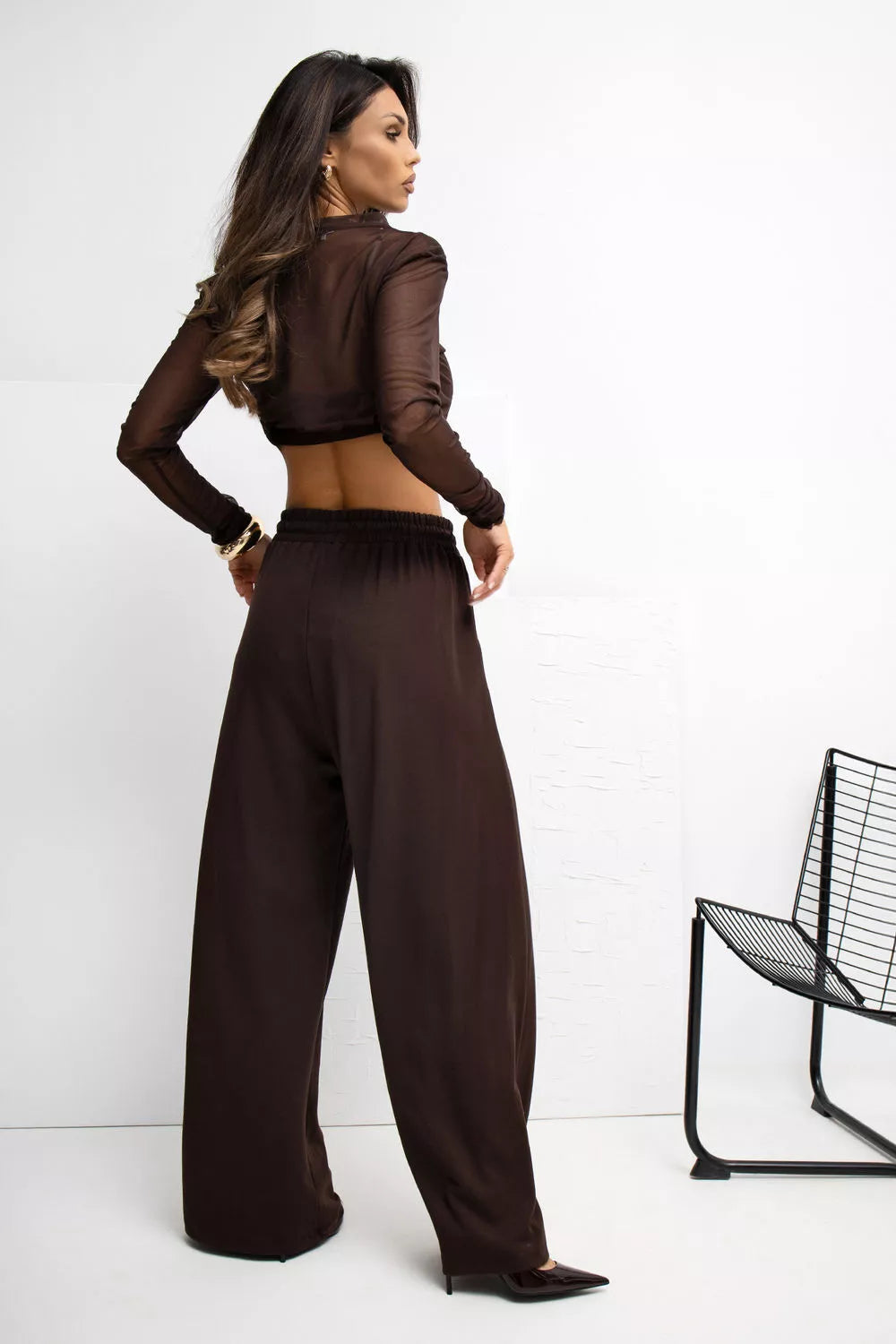 Siaurintų kelnių treniruočių kelnės modelis 221537 Rue Paris