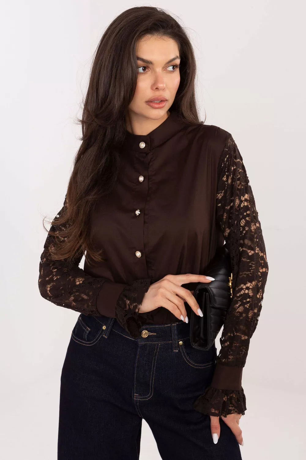Ilgais rankovių marškinėlių modelis 221577 Italy Moda