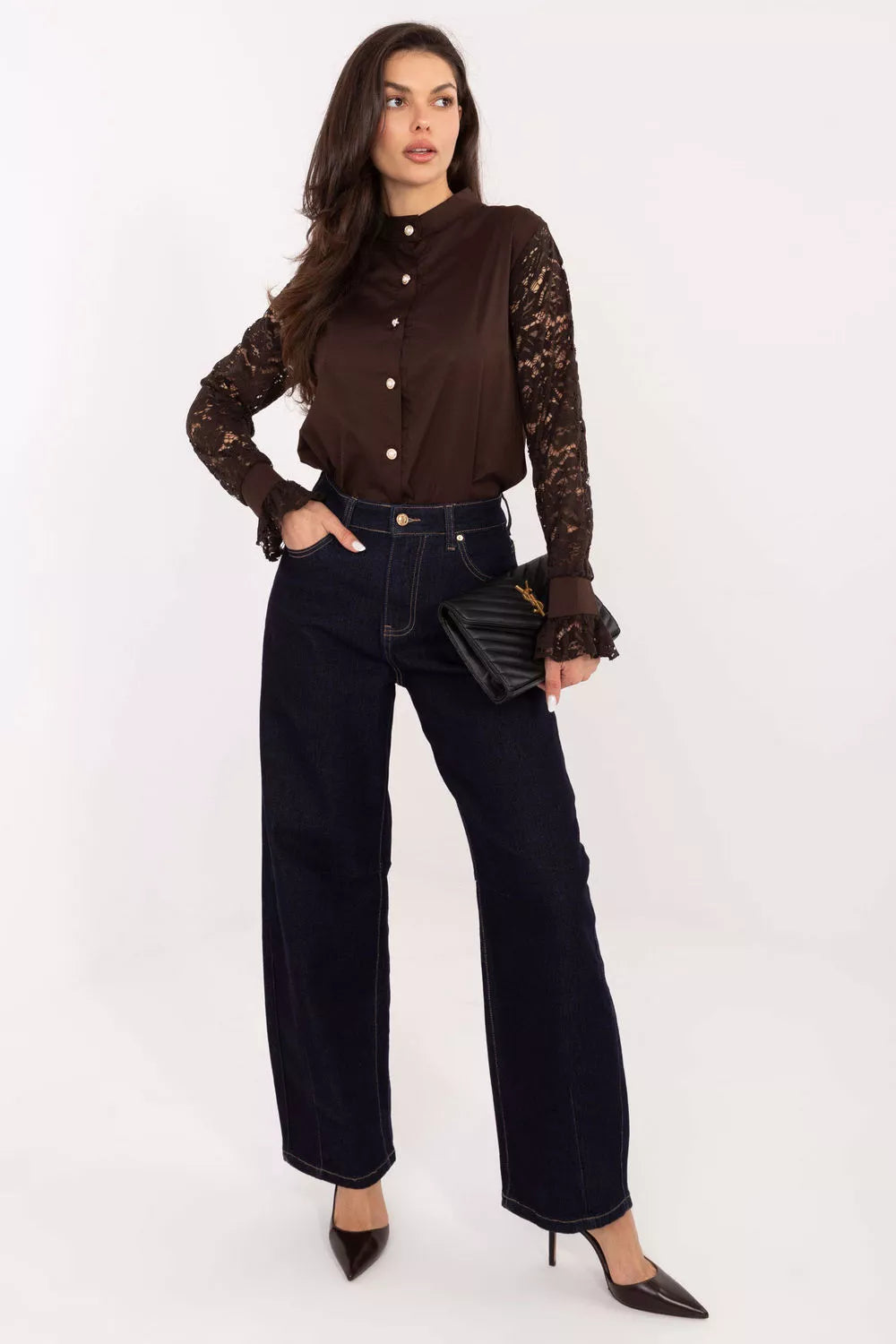Ilgais rankovių marškinėlių modelis 221577 Italy Moda