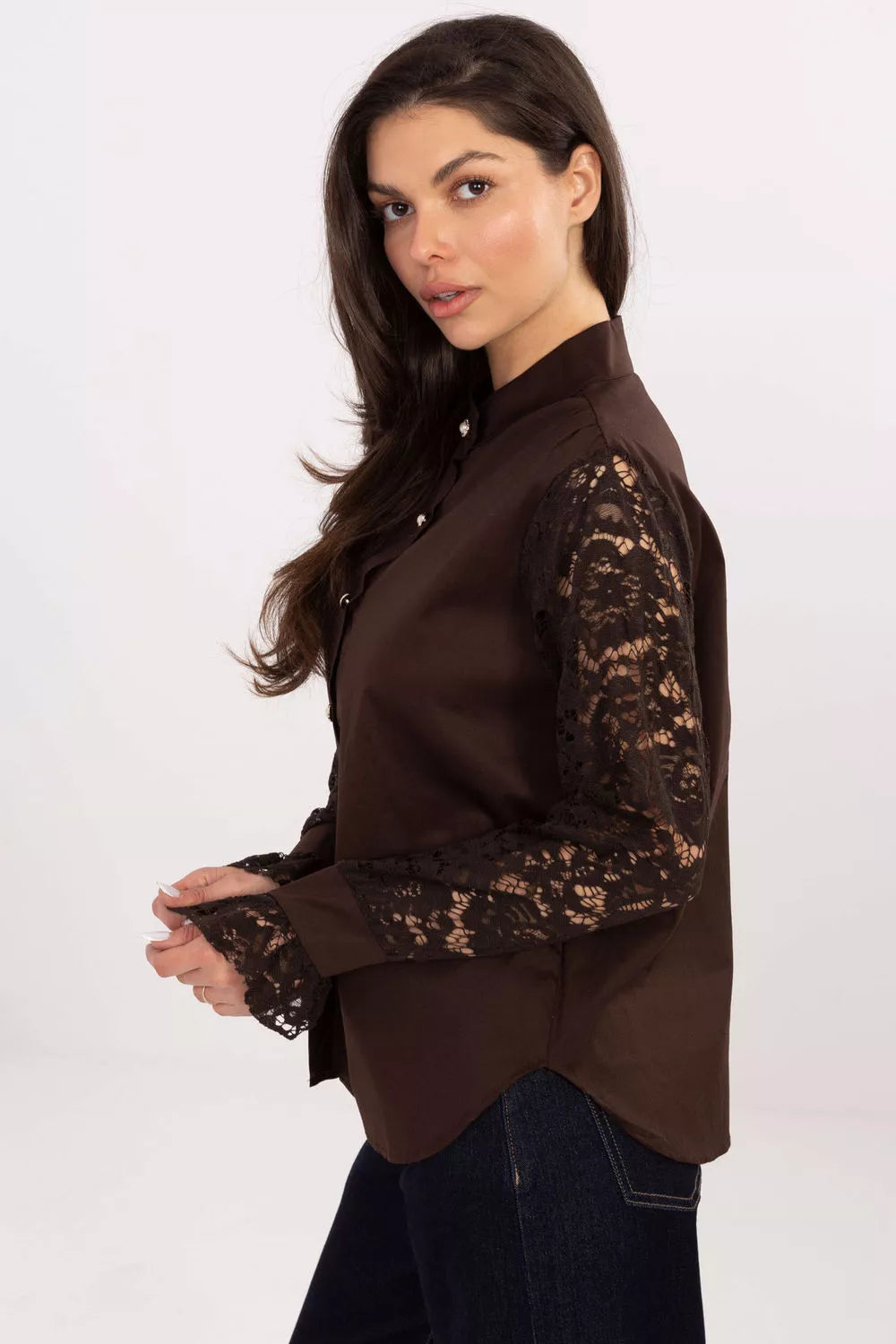 Ilgais rankovių marškinėlių modelis 221577 Italy Moda
