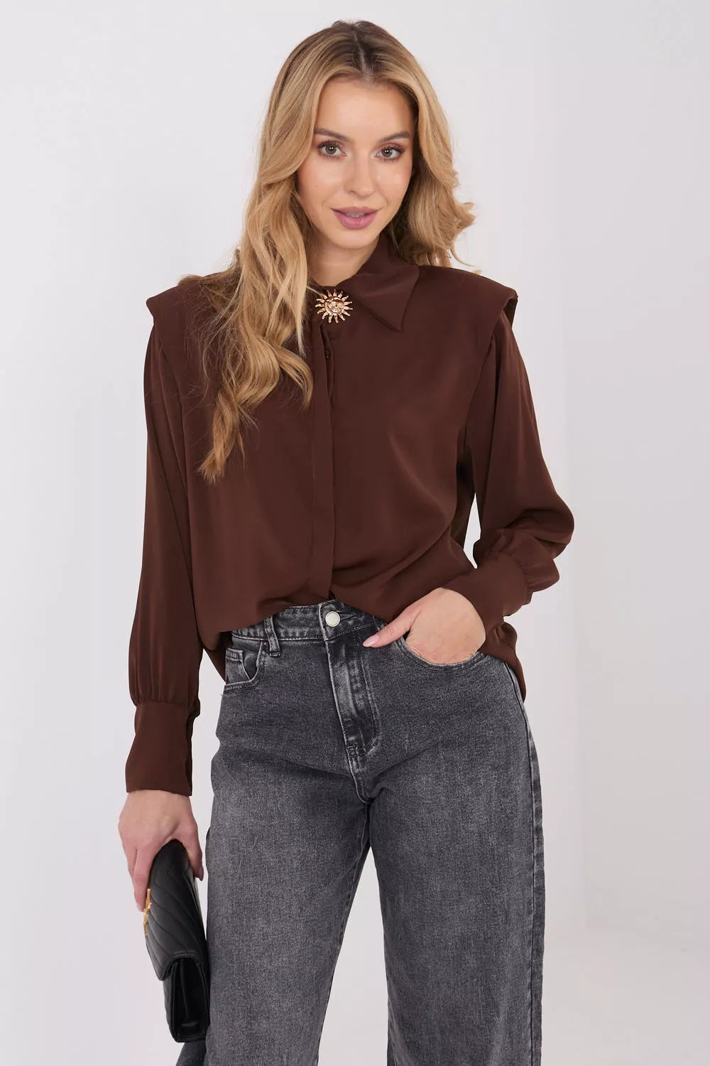 Ilgomis rankovėmis marškiniai modelis 221754 Italy Moda