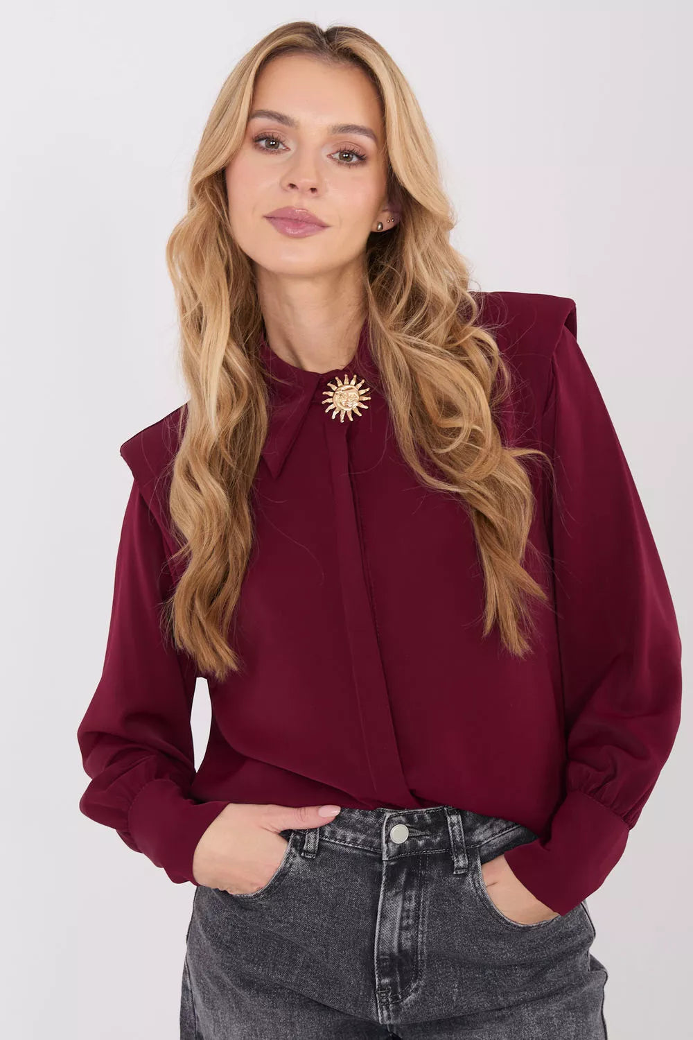 Ilga rankovė marškiniai modelis 221755 Italy Moda