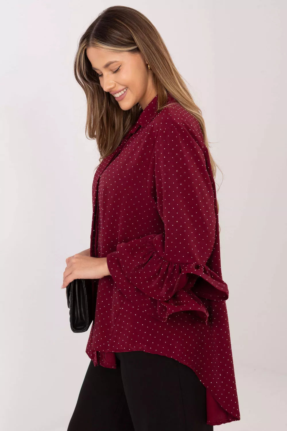 Ilga apykaklė marškiniai modelis 222148 Italy Moda