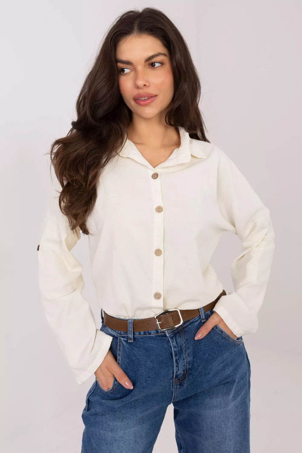 Ilgo rankovė marškiniai, modelis 222883 Italy Moda