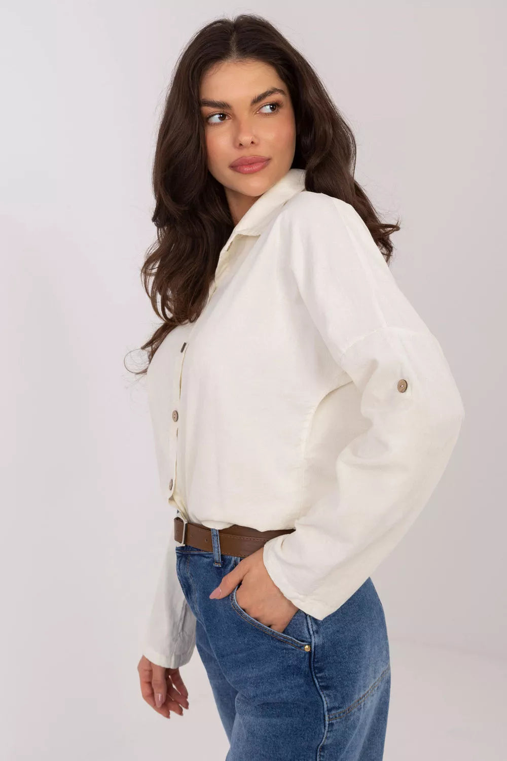 Ilgo rankovė marškiniai, modelis 222883 Italy Moda