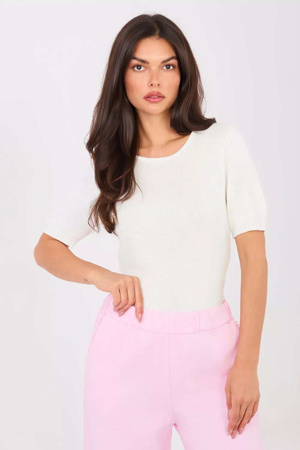 Megztinis trumpomis rankovėmis, modelis 223994, gamyklinė kaina
