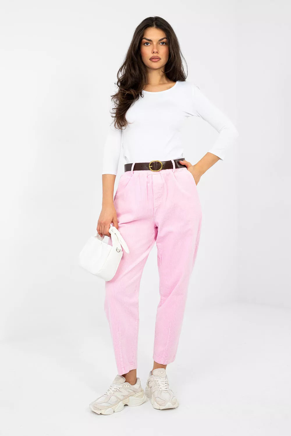 Korduroy kelnės modelis 224055 Italy Moda