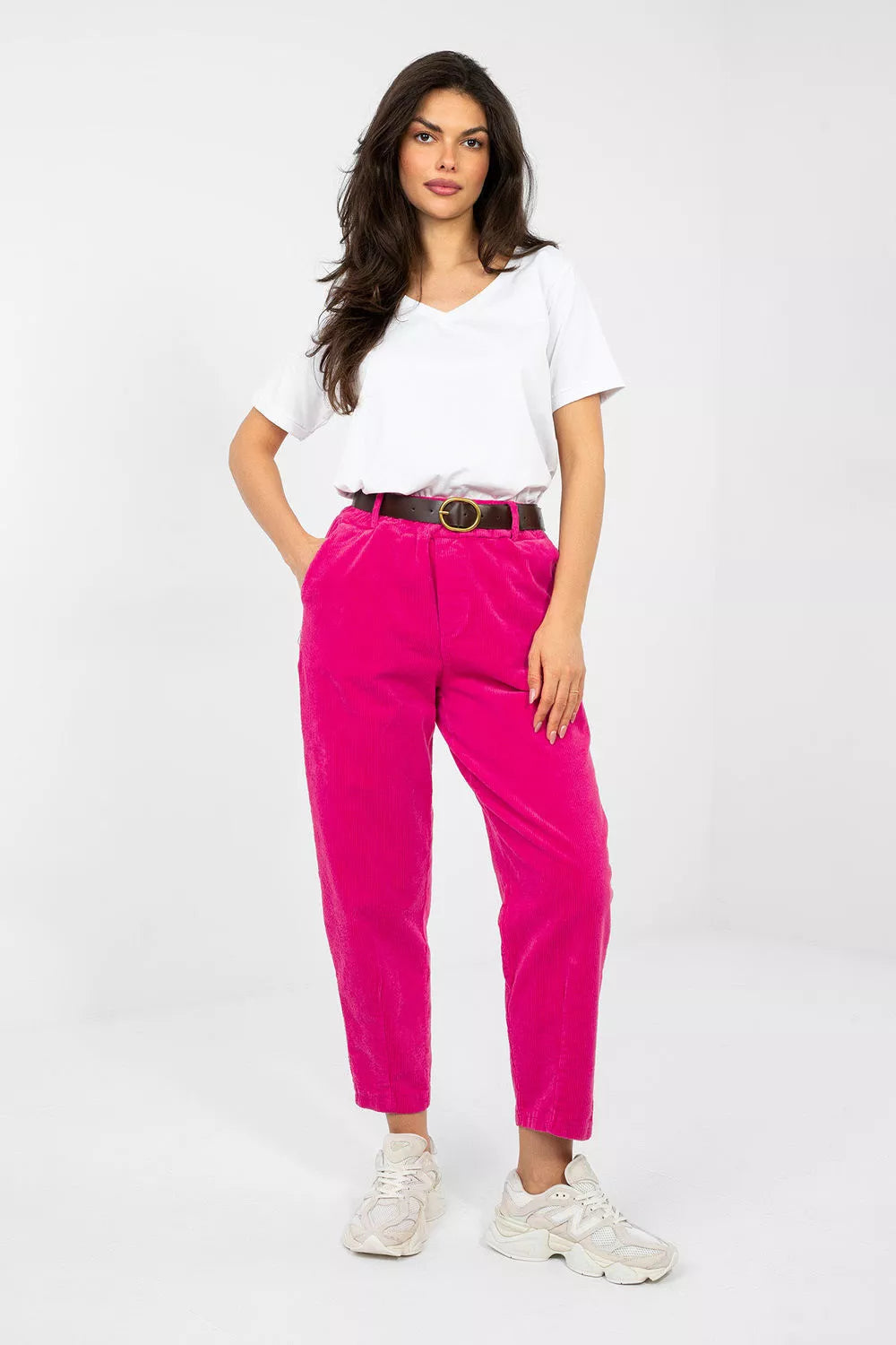 Kordurvinės kelnės, modelis 224059 Italy Moda