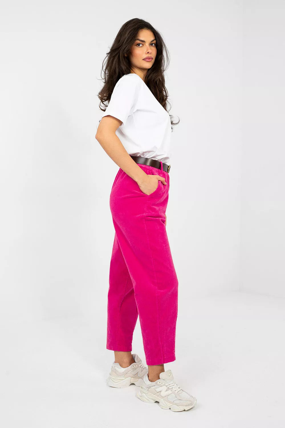 Kordurvinės kelnės, modelis 224059 Italy Moda