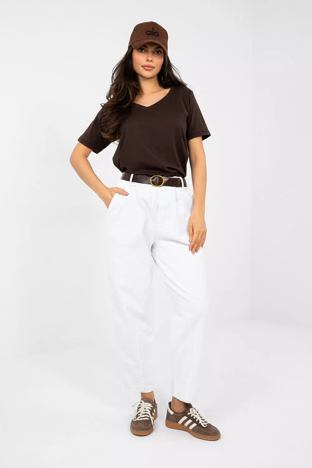 Kordūrinės kelnės modelis 224060 Italy Moda
