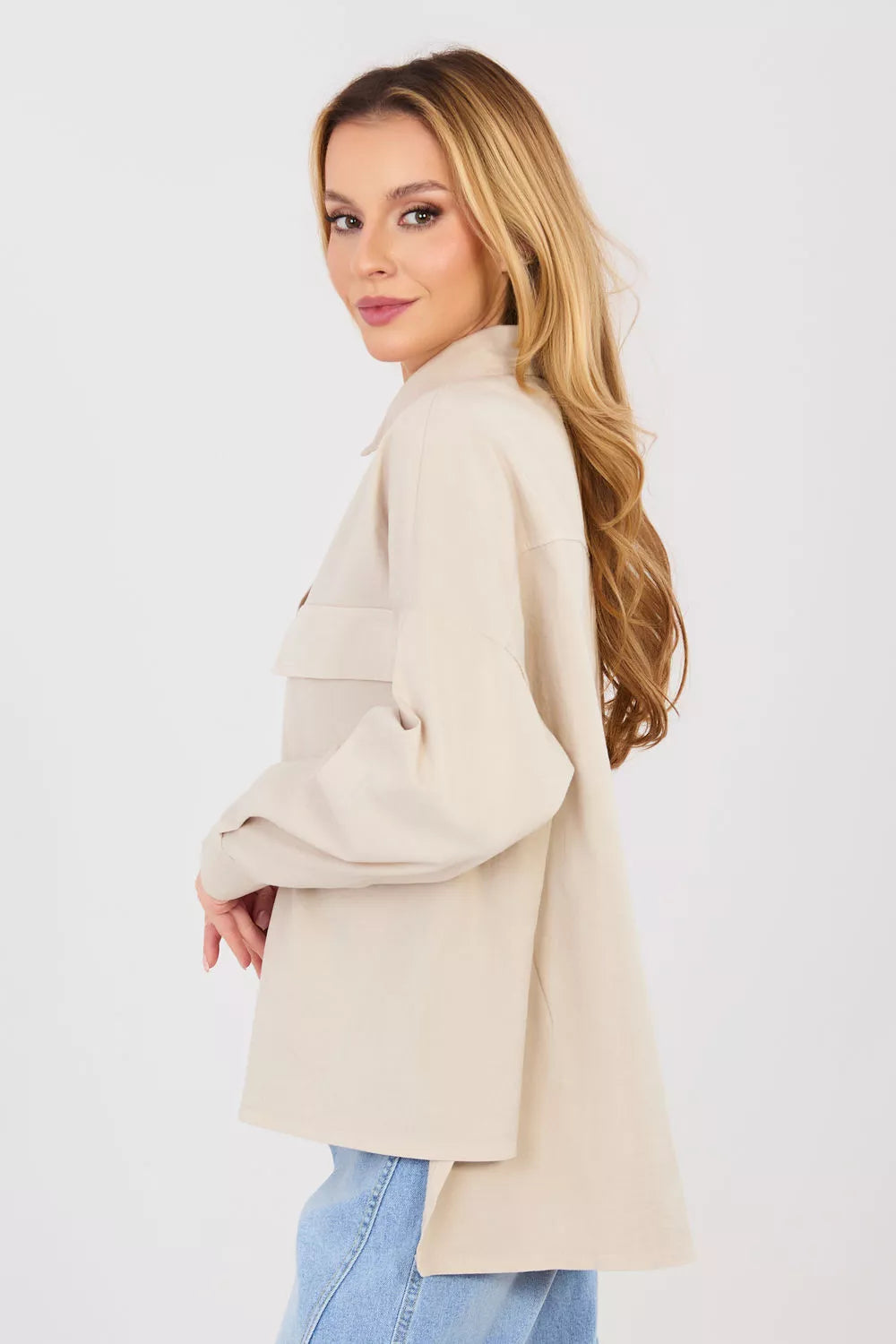 Ilgo rankovėmis marškiniai modelis 224202 Italy Moda