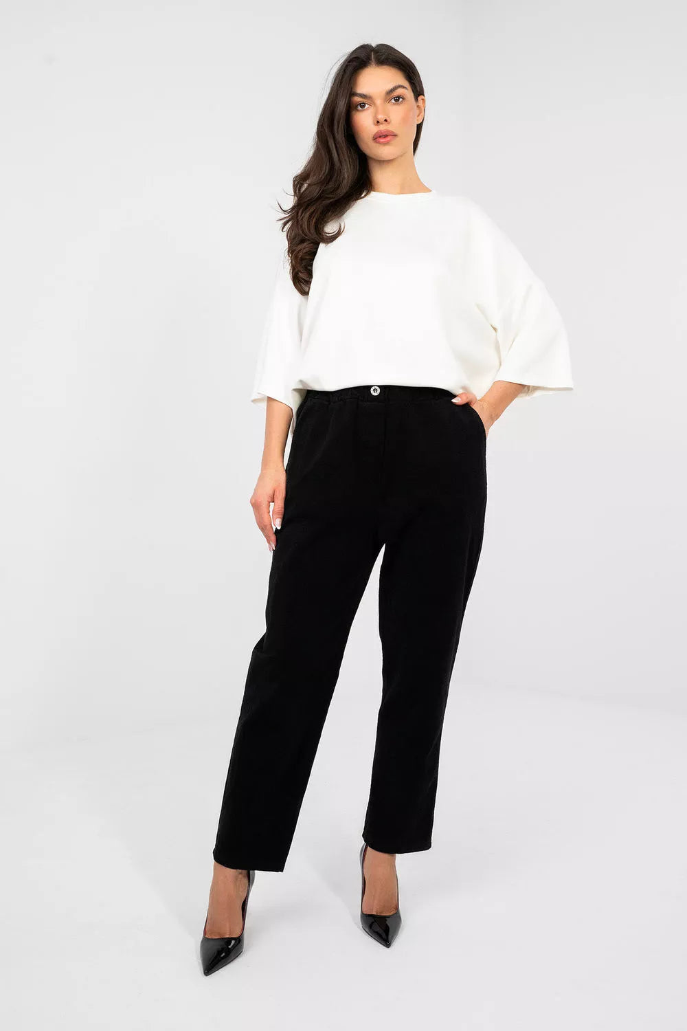 kordiruotos kelnės modelis 224841 Italy Moda