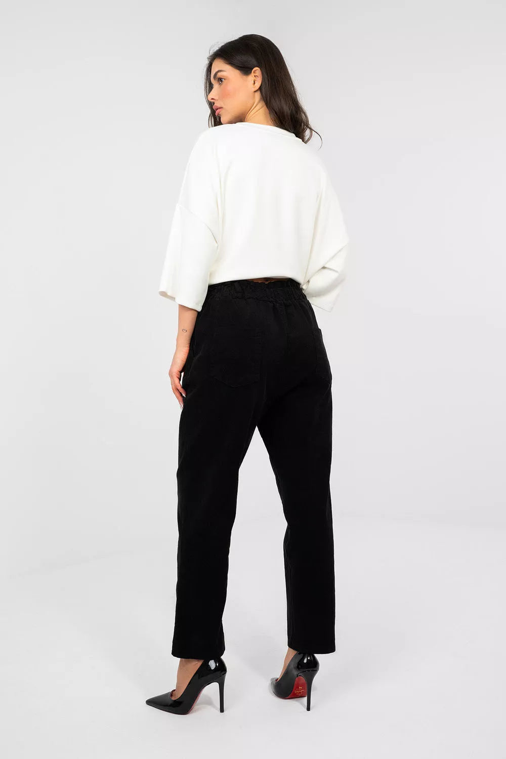 kordiruotos kelnės modelis 224841 Italy Moda