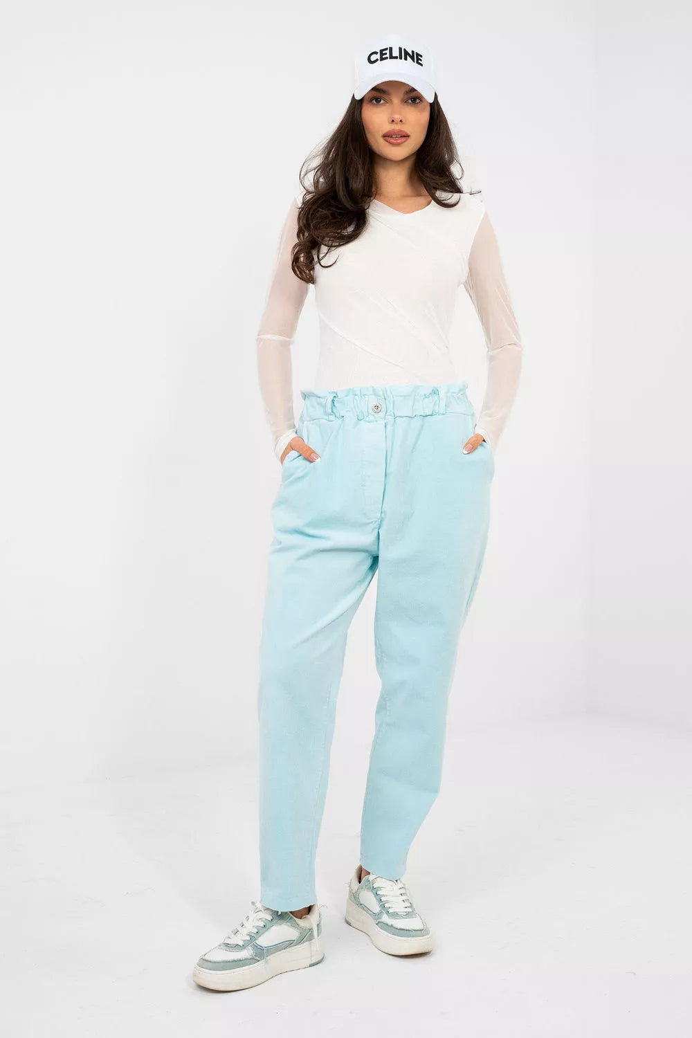Kordordinės kelnės, modelis 224842 Italy Moda