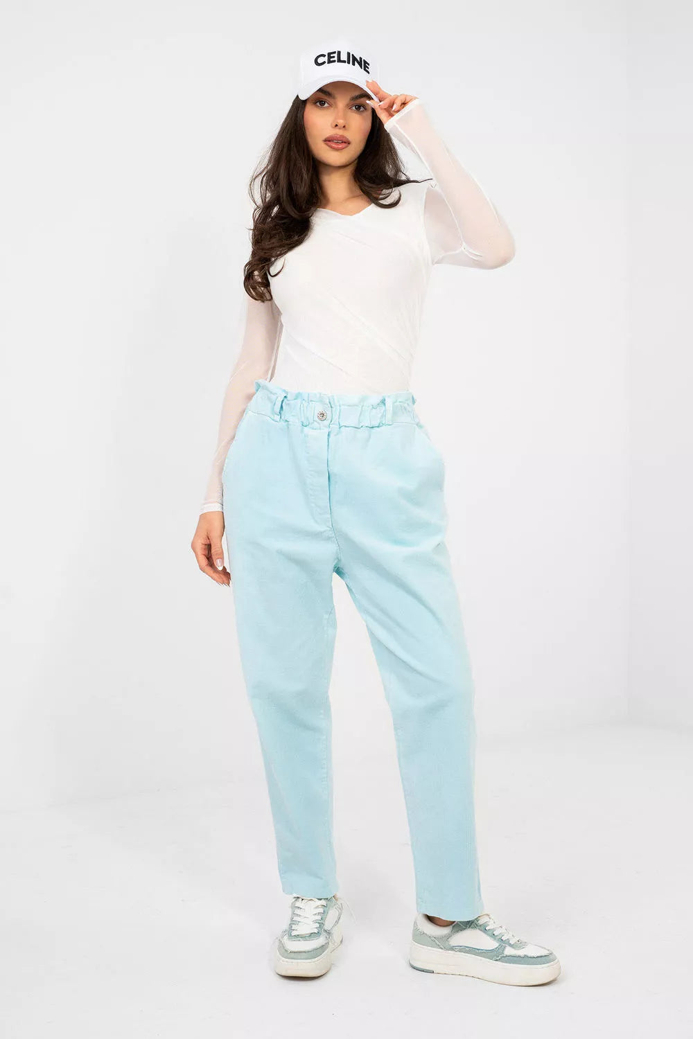 Kordordinės kelnės, modelis 224842 Italy Moda
