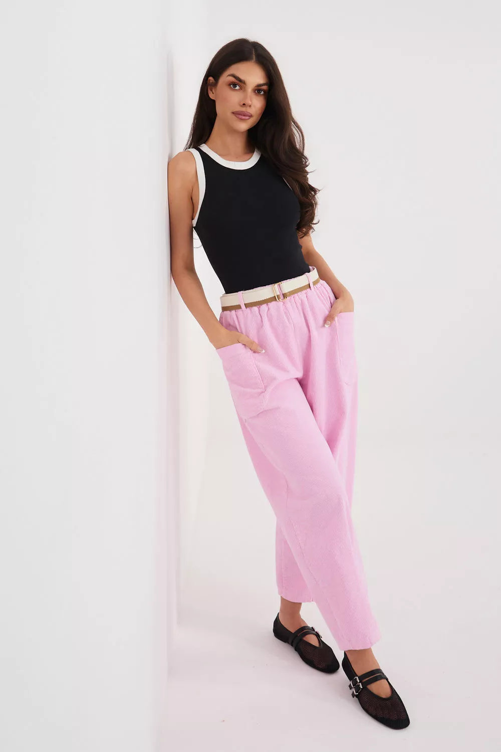 Corduroy kelnės modelis 225099 Rue Paris