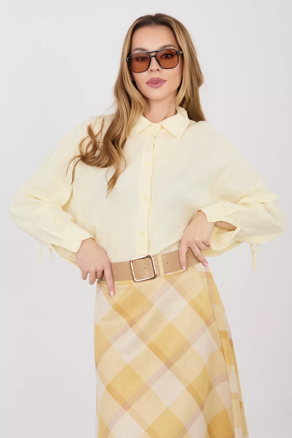 Ilgomis rankovėmis marškiniai, modelis 225515 Italy Moda