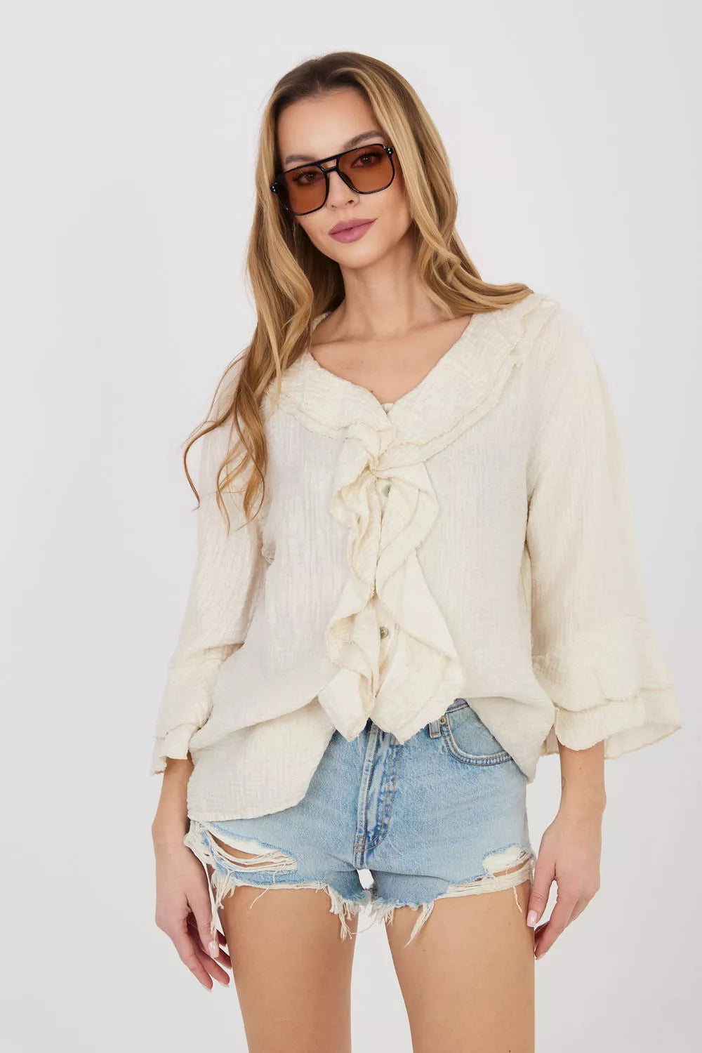 Marškiniai ilgomis rankovėmis modelis 225519 Italy Moda