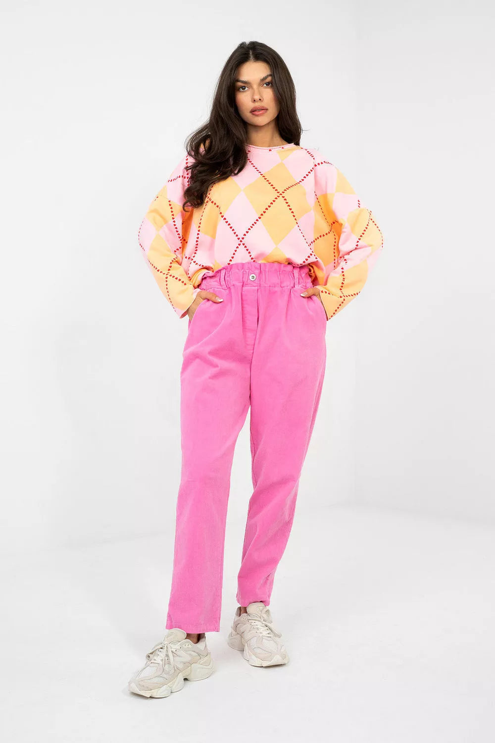 Kordoininės kelnės modelis 225522 Italy Moda