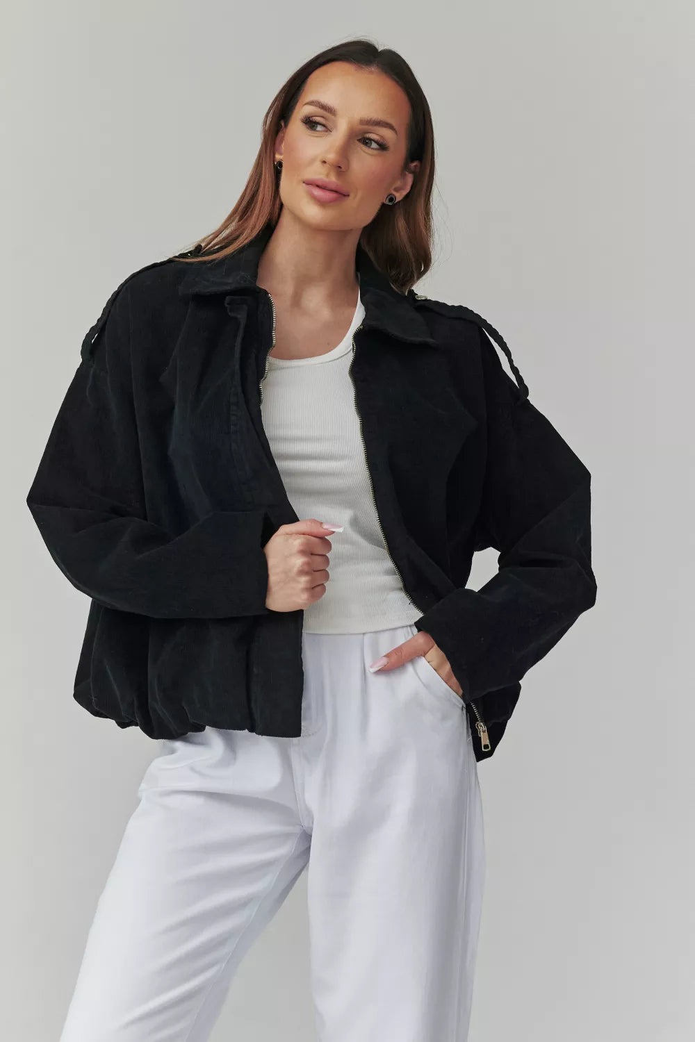 Kordoinė striukė modelis 225693 Makadamia
